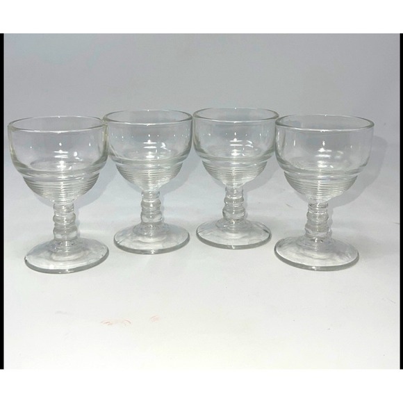 Other - Set of 4 Vintage Beehive clear petite Sherry Gimlet stemmed Glasses